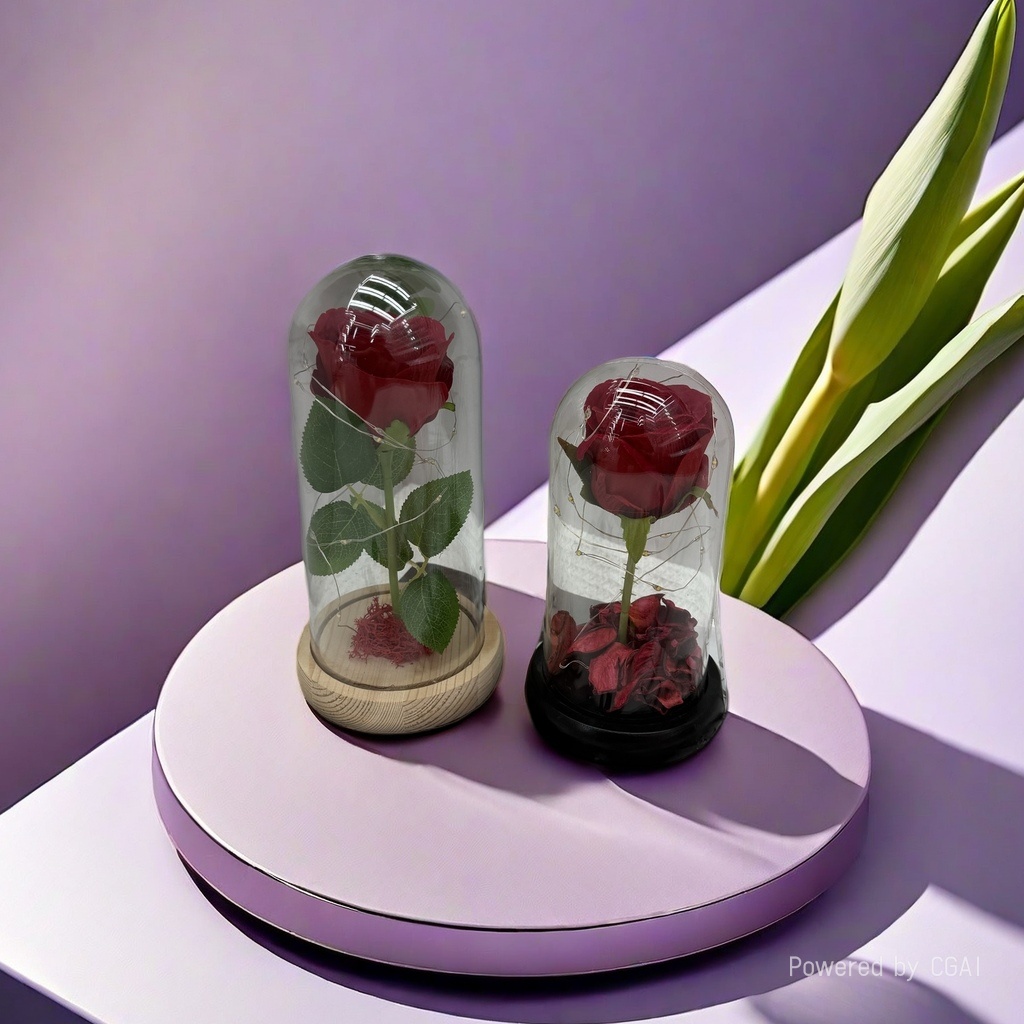 仿真花礼盒、玫瑰花透明盒装玫瑰仿真花礼品仿真花