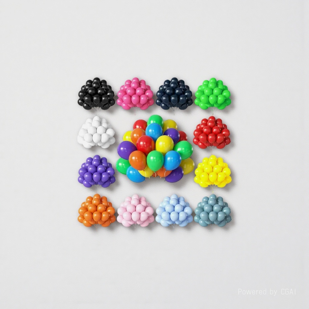 Birthday aluminum film balloon set: 10 colorful three-dimensional balloons for balloon decoration details Picture