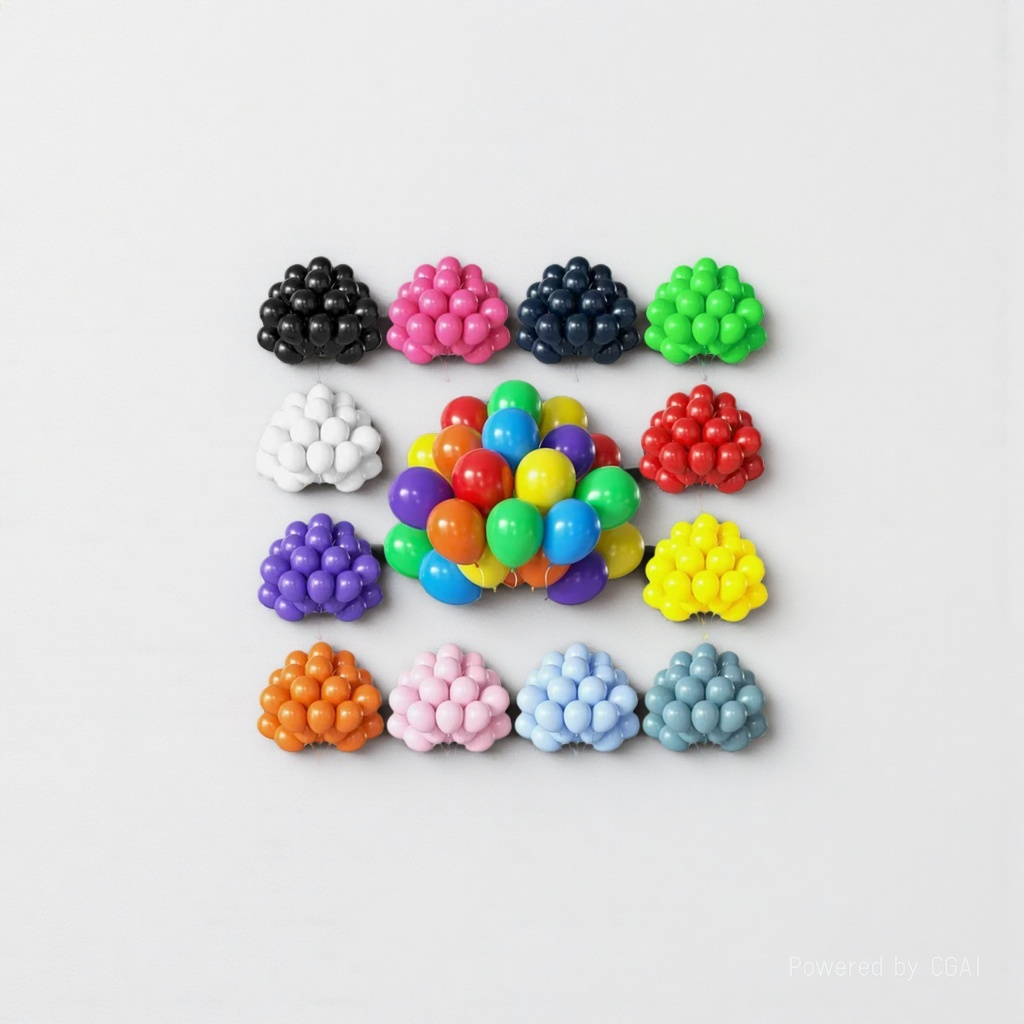 Birthday aluminum film balloon set: 10 colorful three-dimensional balloons for balloon decoration Specification image