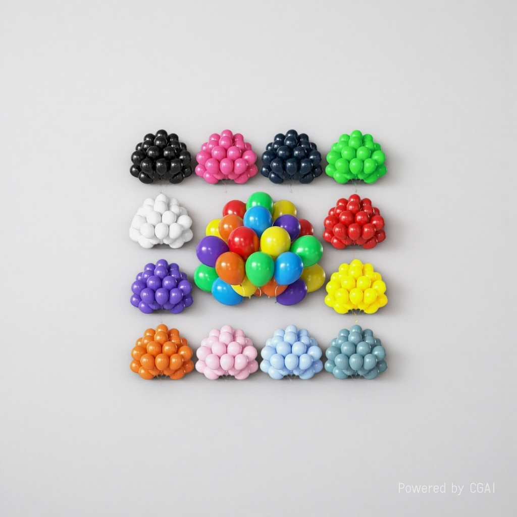 Birthday aluminum film balloon set: 10 colorful three-dimensional balloons for balloon decoration Application Scenario
