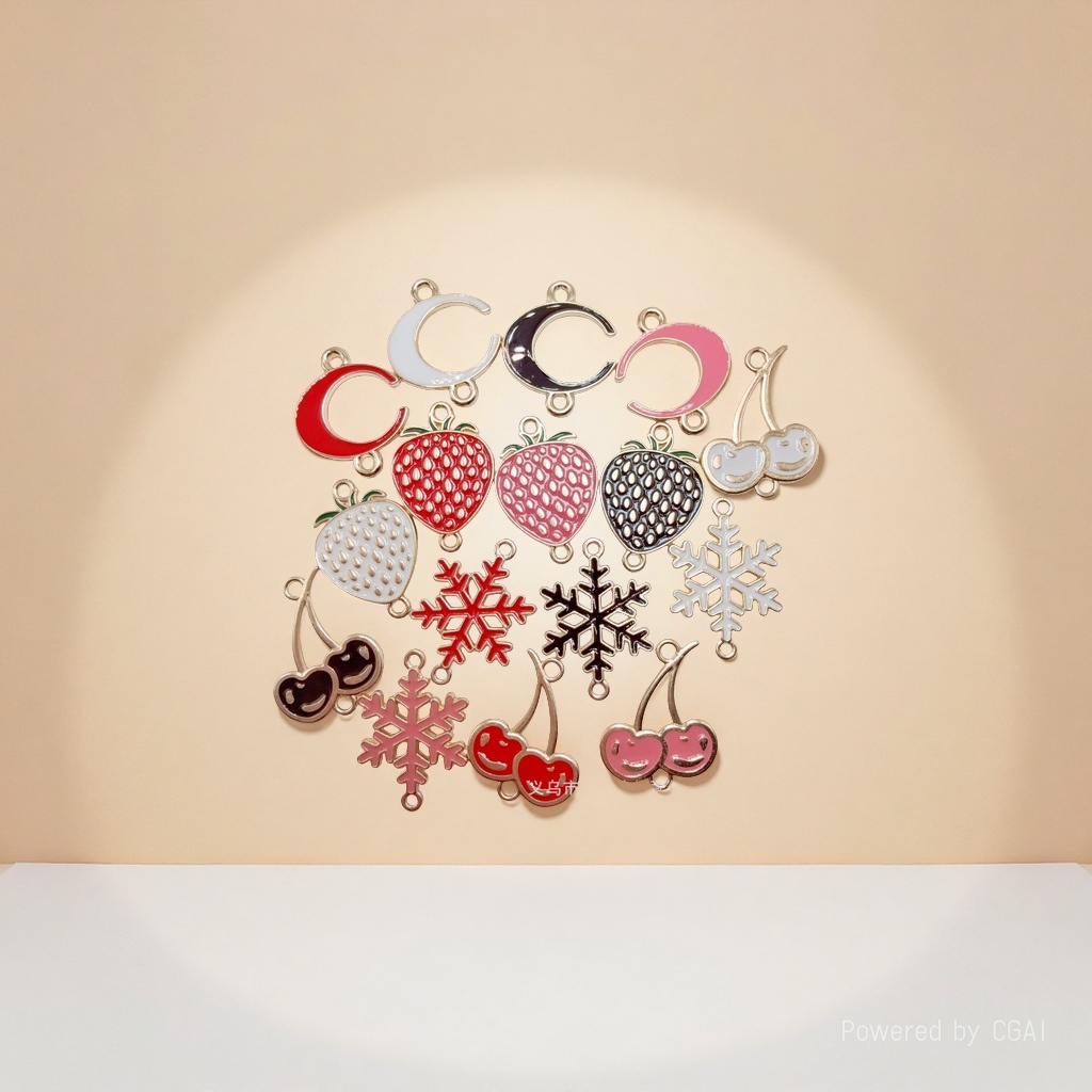 diy jewelry accessories, double-hanging fruit series, double-sided oil-dripping earrings, pendants, bracelets, necklaces, pendants, keychains Specification image