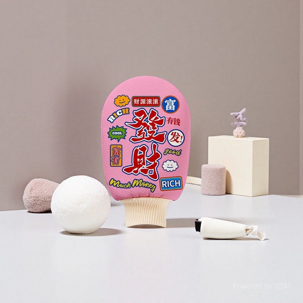 粉色发财主题防烫隔热微波炉手套防高温耐用