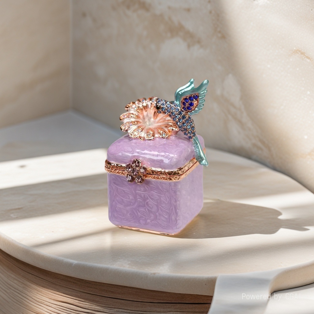 Alloy enamel color handicrafts, hummingbird box, jewelry box, home creative decoration, mini micro-landscape, internet-famous small ornaments Application Scenario
