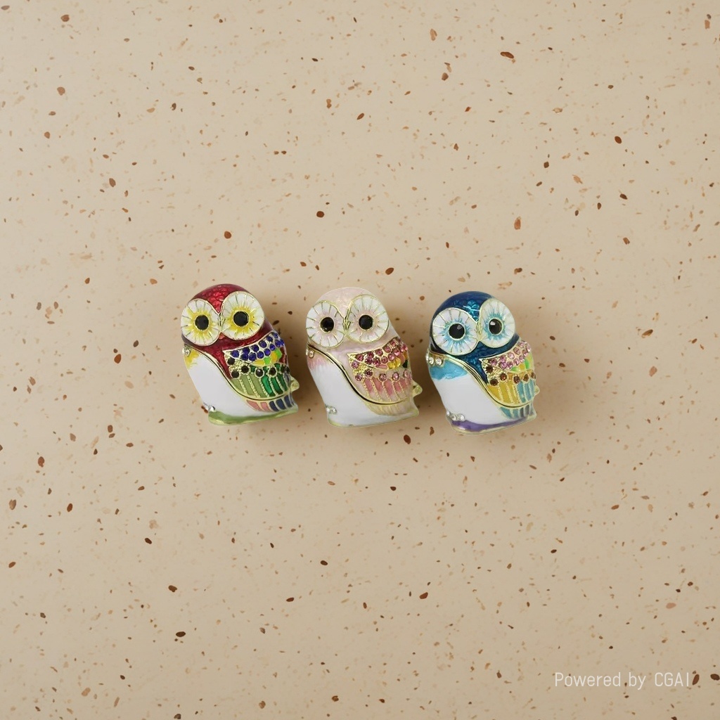 Wholesale of popular handicrafts, creative home decoration items and owl gifts in the metal enamel scenic area Specification image