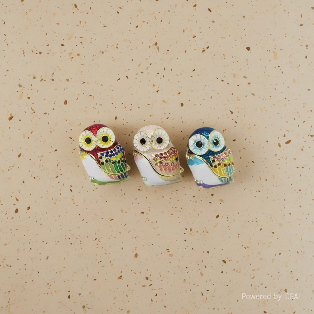 Wholesale of popular handicrafts, creative home decoration items and owl gifts in the metal enamel scenic area details Picture