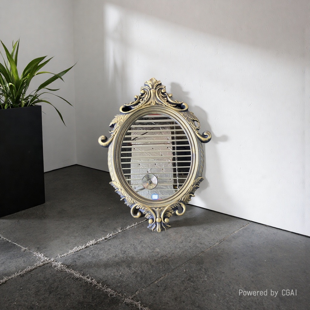 Makeup mirror, bathroom mirror, bathroom mirror, decorative mirror, hotel large wall-mounted mirror, beauty salon European retro bathroom mirror details Picture