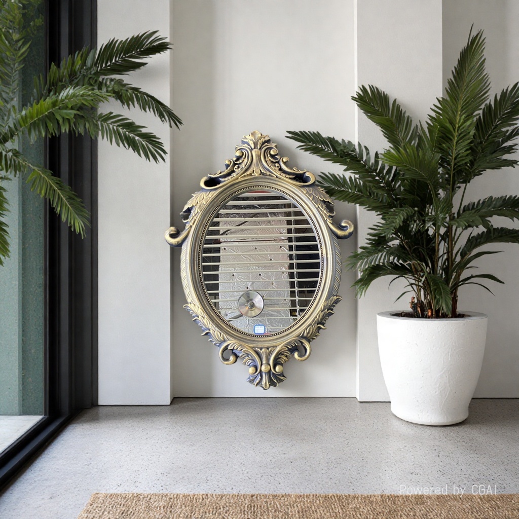 Makeup mirror, bathroom mirror, bathroom mirror, decorative mirror, hotel large wall-mounted mirror, beauty salon European retro bathroom mirror Application Scenario