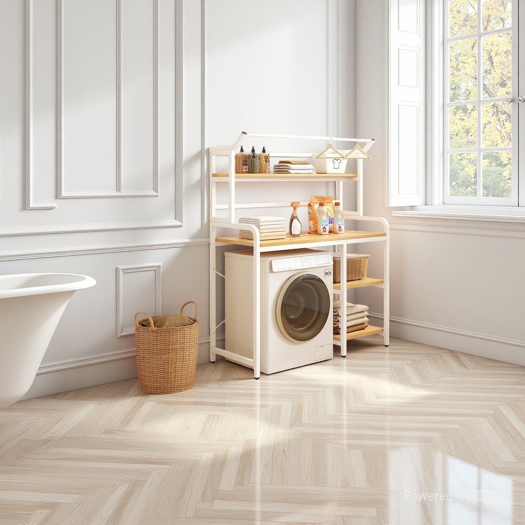 Strong load-bearing floor-standing multi-layer washing machine storage rack, universal drum type multi-purpose rack for balcony and bathroom. [Drum] Four-layer 90*60*165