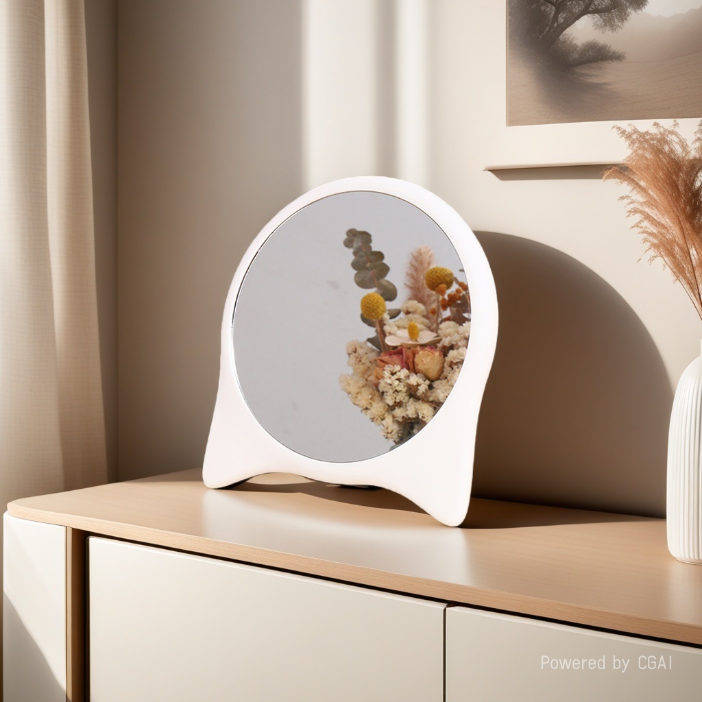 Folding makeup mirror, portable anti-drop mirror, ultra-thin design, simple storage mirror Specification image