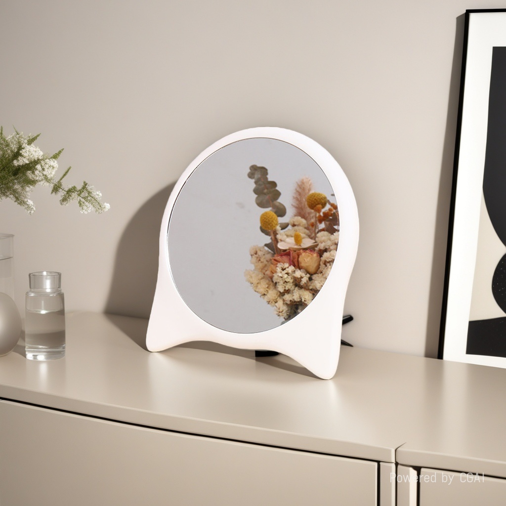 Folding makeup mirror, portable anti-drop mirror, ultra-thin design, simple storage mirror details Picture