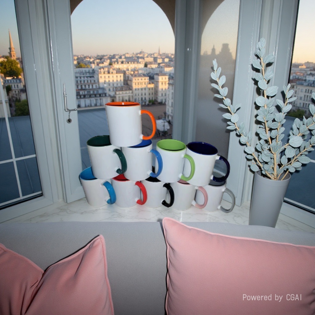 European ceramic cups, mugs, ceramic cups, elegant design, durable details Picture