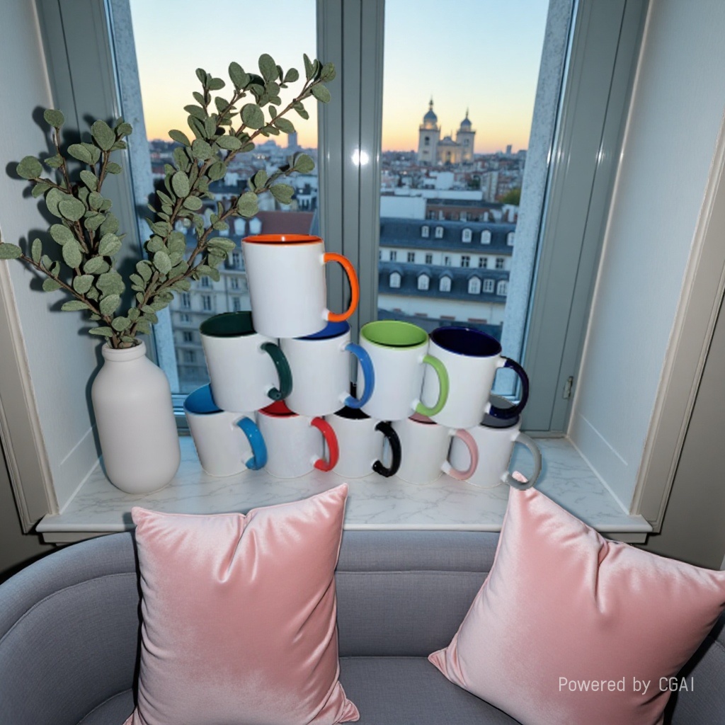 European ceramic cups, mugs, ceramic cups, elegant design, durable Specification image
