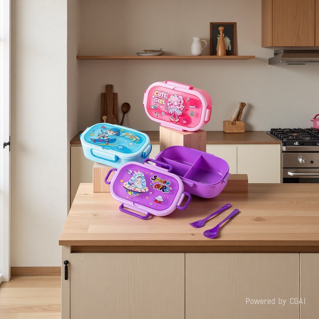 Cartoon pattern electric lunch box, food storage box, plastic lunch box, daily necessities, l leak-proof, sealed and microwave-safe