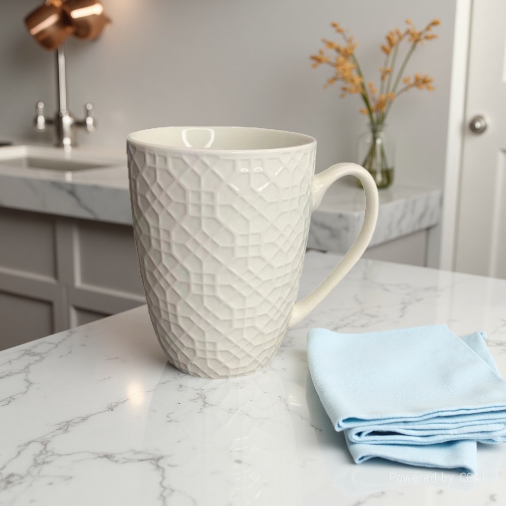 White Christmas Nordic ceramic cup, insulated cup, ceramic cup details Picture
