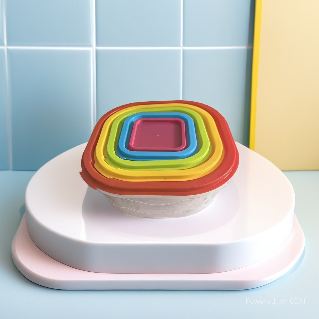 Food storage box, round flip-top lid, sealed leak-proof lid, household kitchen storage box, daily necessities Application Scenario