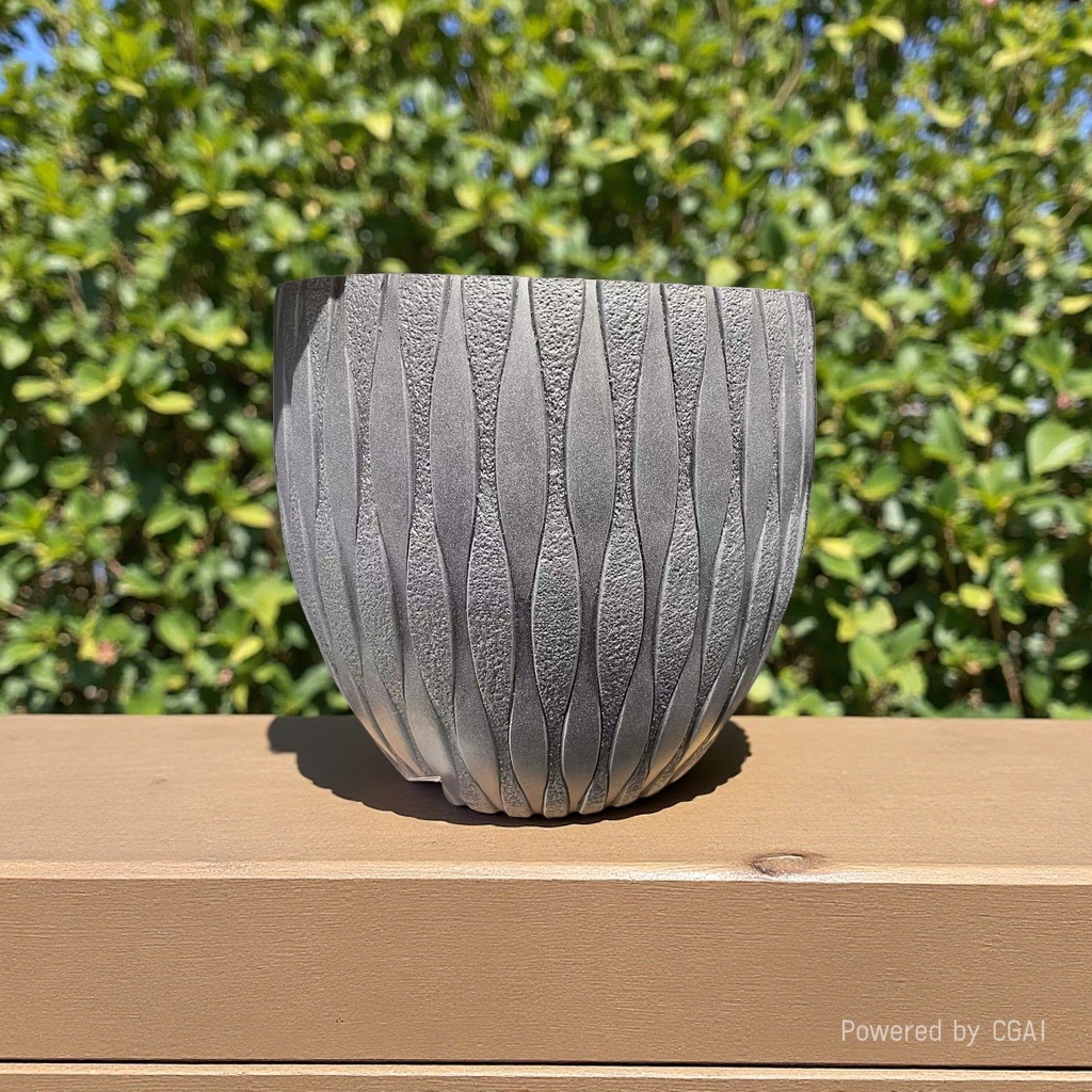 Grey textured hydroponic flower POTS, plastic flower pot ornaments, ceramic flower pot containers Specification image