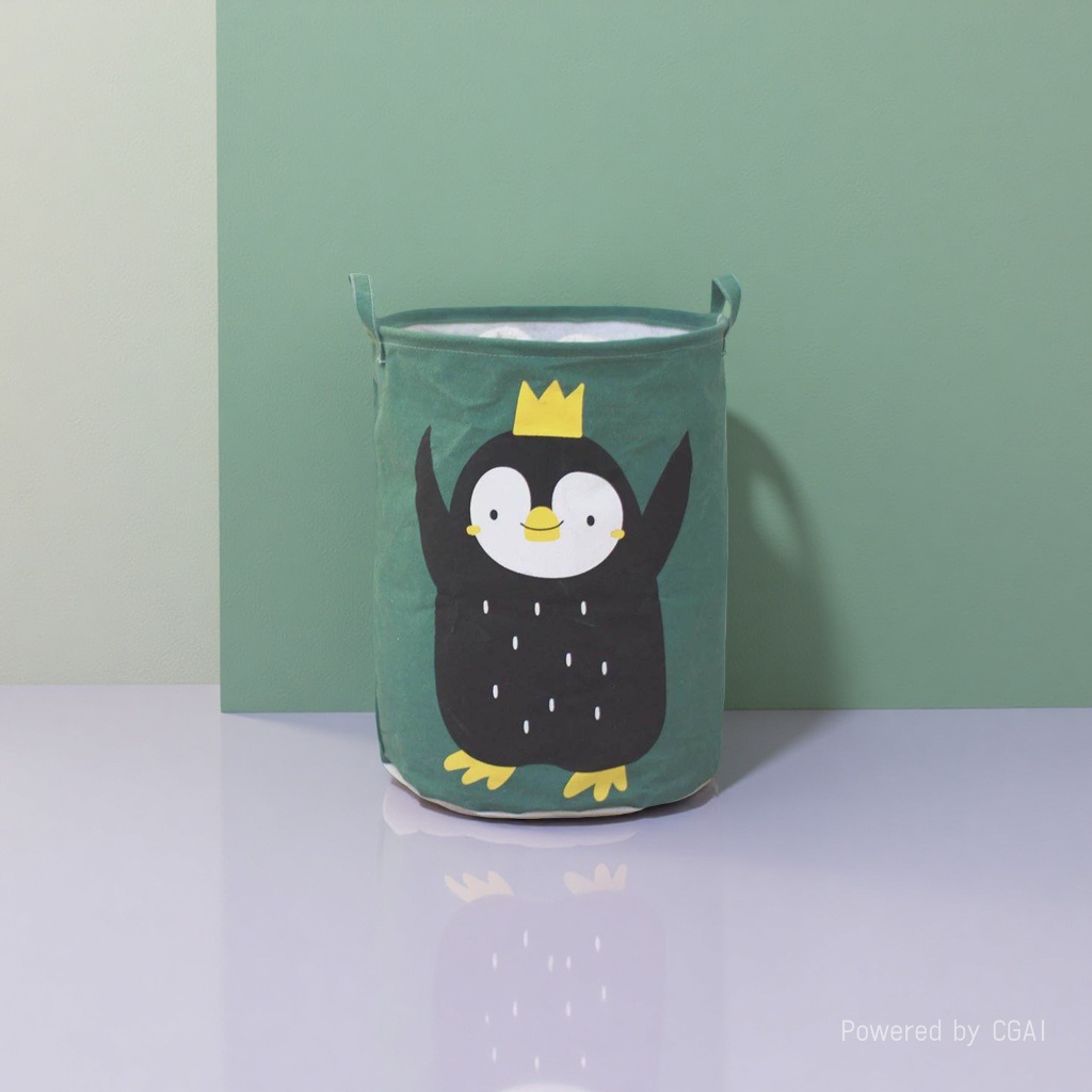 Cartoon thickened canvas dirty clothes basket, large capacity, foldable, ins style wholesale 133646574 details Picture