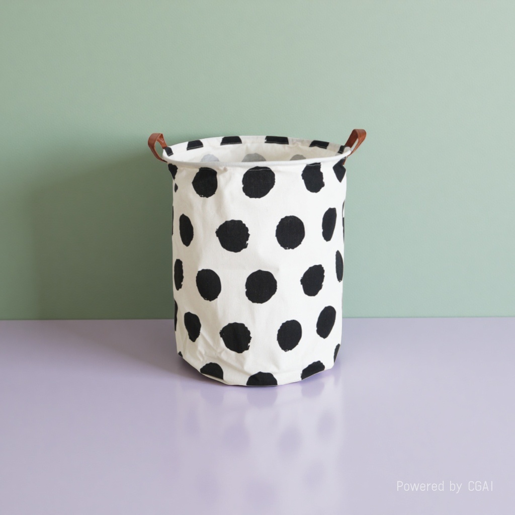Nordic household fabric cotton and linen dirty clothes basket, large foldable waterproof dirty clothes storage basket, toy basket, storage bucket 134136277 Specification image