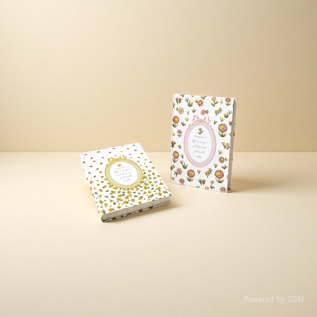 2026 New Color Page Notebook with Fashionable Small Floral Patterns, 32K hardcover Edition, 2689 Specification image