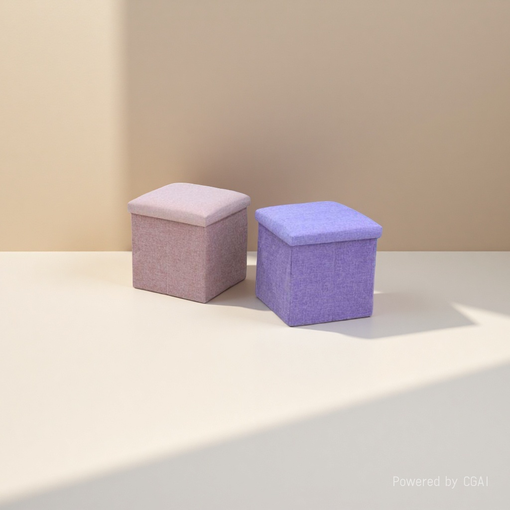 The fabric multi-functional square folding storage stool measures 30*30*30 and is a household stool storage seat Application Scenario