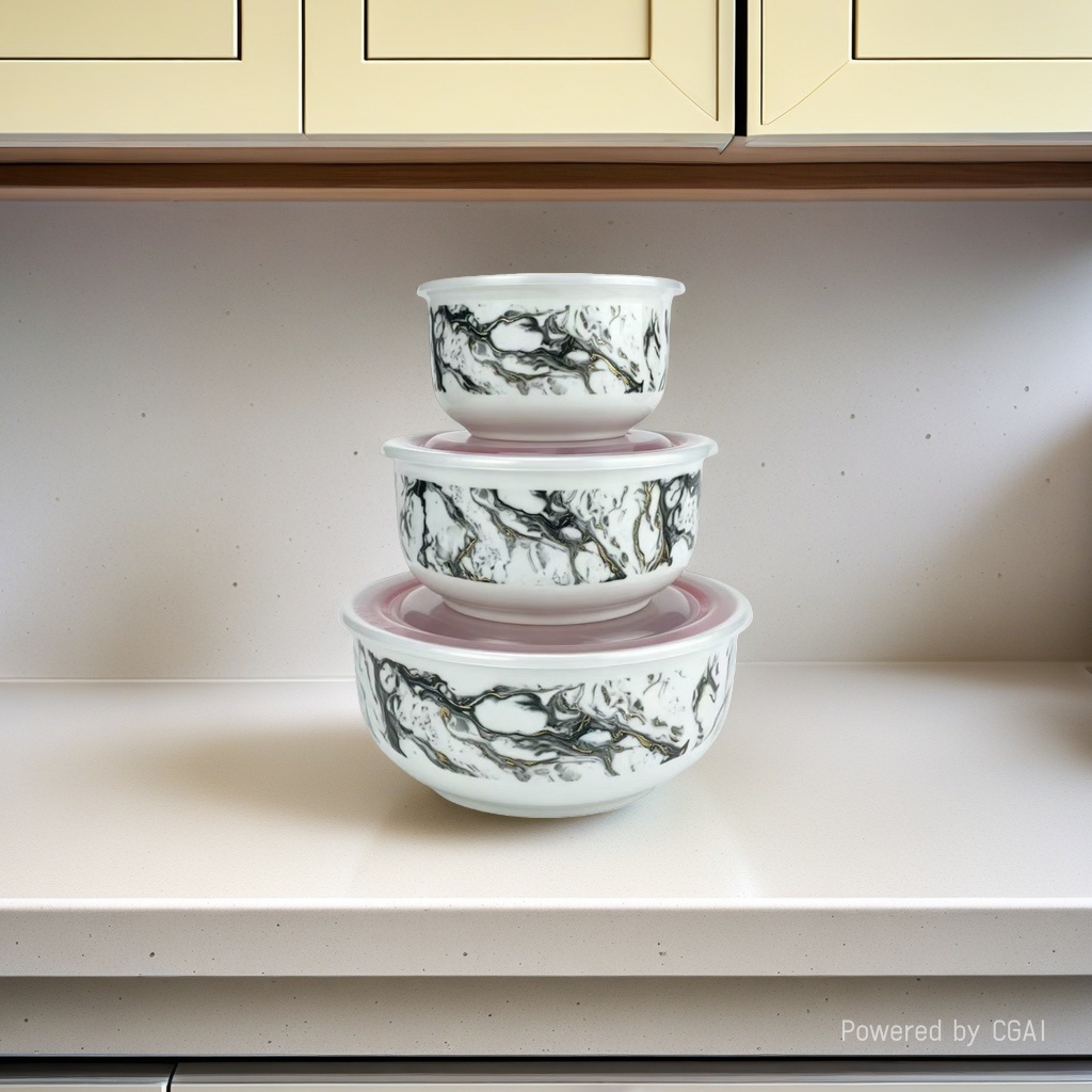 Imitation marble ceramic fresh-keeping bowl, three-piece ceramic bowl set, ceramic bowl fresh-keeping bowl, food storage bowl 2 Application Scenario