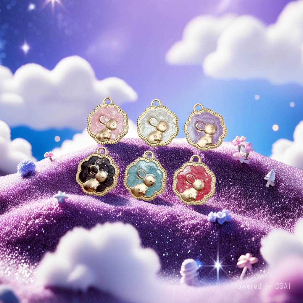 Alloy oil drip color retention wealth rabbit lace car hanging necklace pendant diy accessories jewelry bracelet jewelry earrings