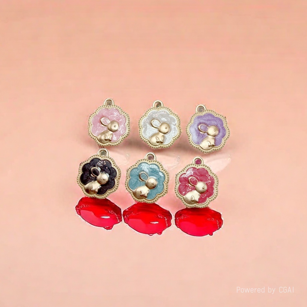 Alloy oil drip color retention wealth rabbit lace car hanging necklace pendant diy accessories jewelry bracelet jewelry earrings Application Scenario