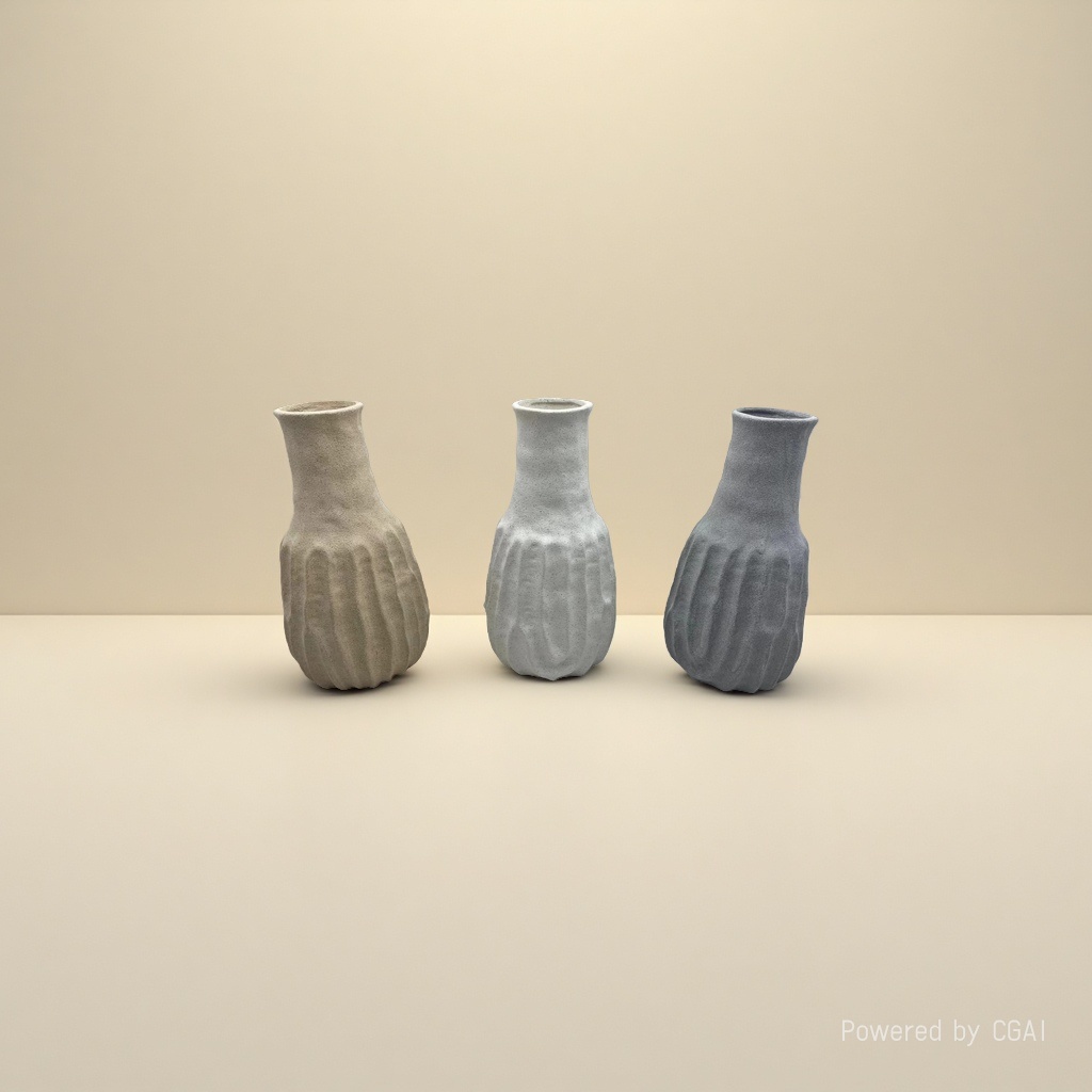 The sand glaze vase, a Nordic plain white artificial flower dried flower ceramic decoration, is a high-end vase container for the living room details Picture