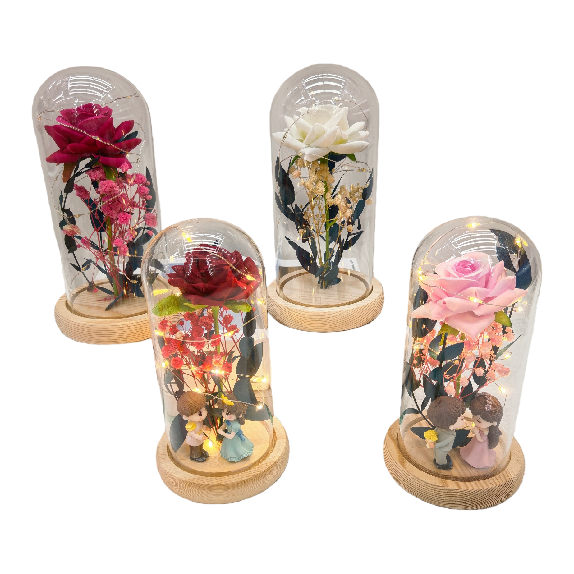 Caja de regalo de flores de simulación, caja transparente de flores de rosa, flores de tulipán de oso de la simulación 084047134 Item Picture