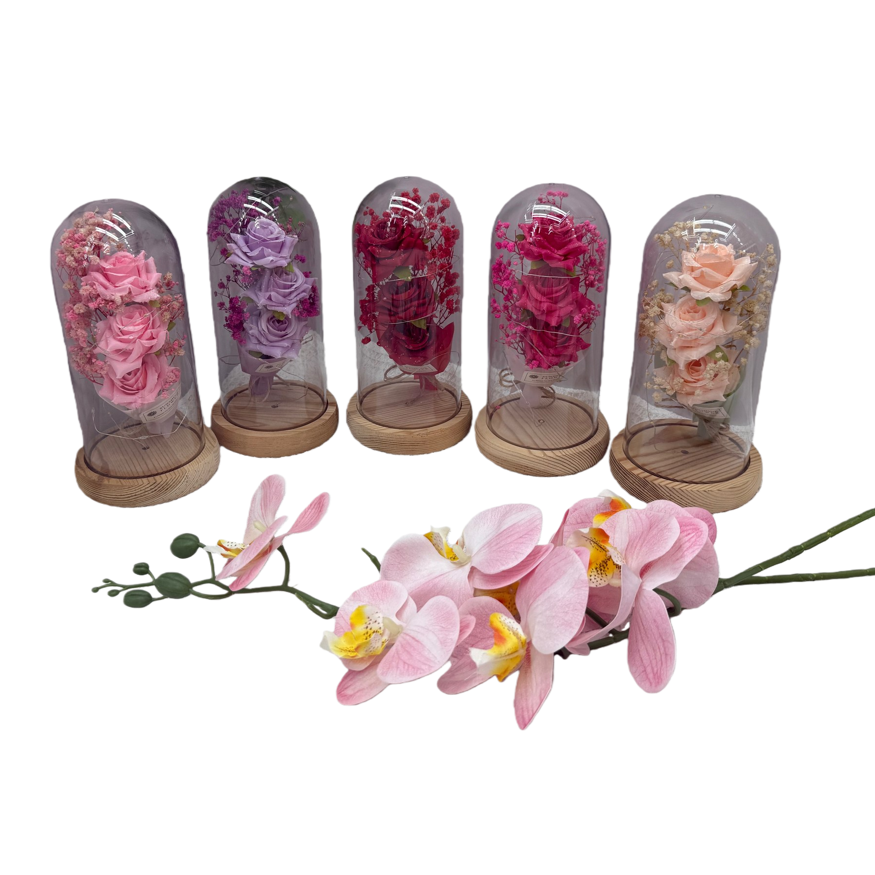Eternal flower handmade bouquet, artificial flower material, knitted with wool, 180g Item Picture