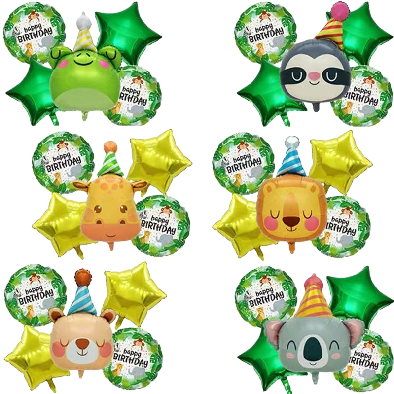 Birthday aluminum film balloon set, 10 pieces of balloon decoration, colorful party supplies Item Picture