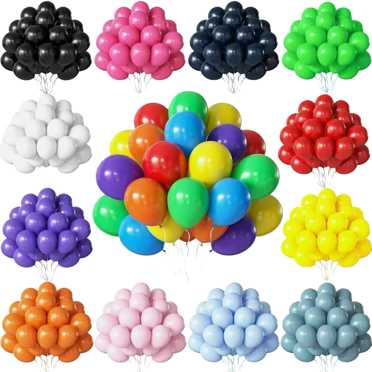 Birthday aluminum film balloon set: 10 colorful three-dimensional balloons for balloon decoration Item Picture