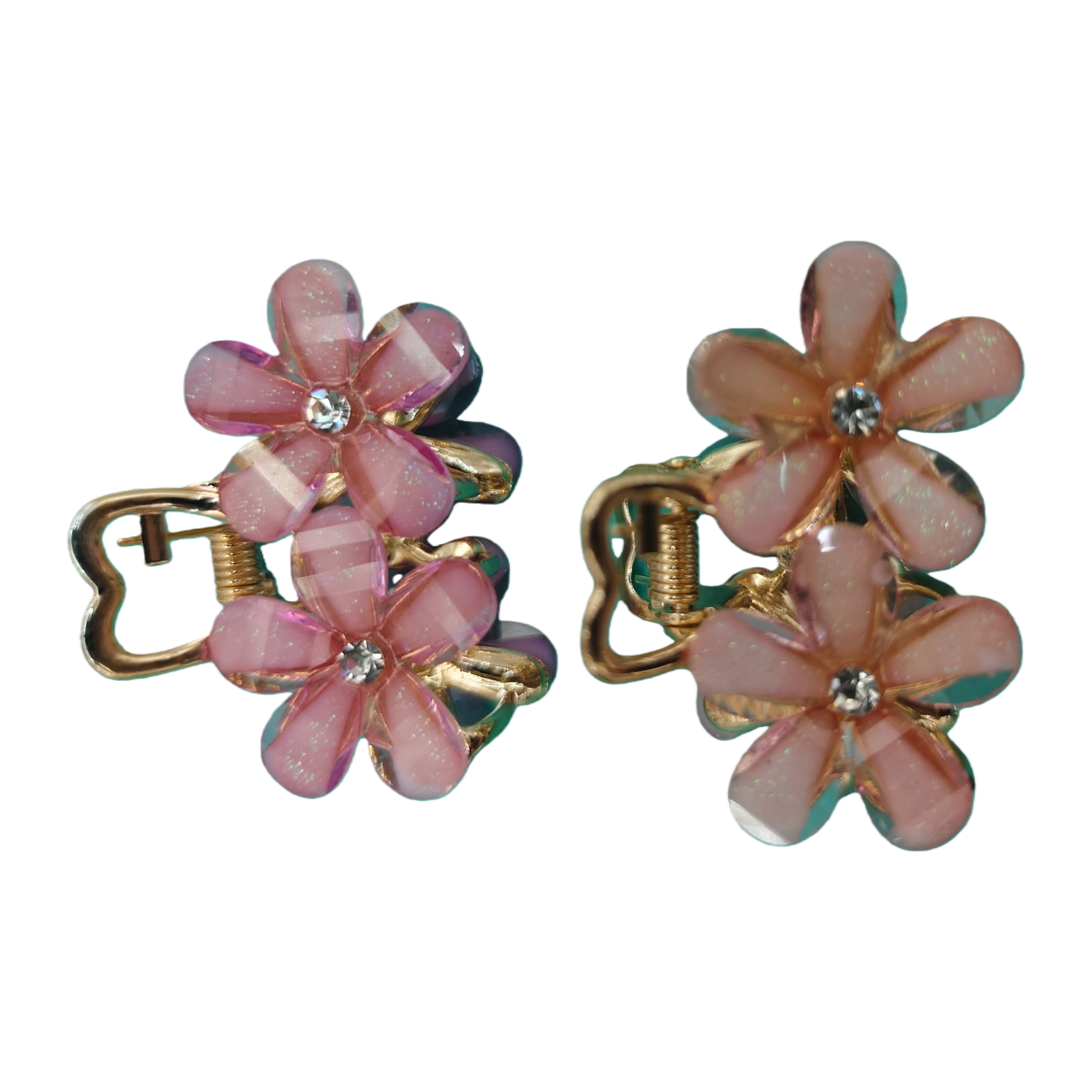 Pink flower-shaped shark hairpin grab clip hair accessory, cute and sweet daily hairstyle decoration Item Picture