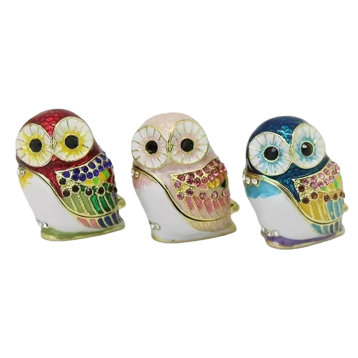 Wholesale of popular handicrafts, creative home decoration items and owl gifts in the metal enamel scenic area Item Picture