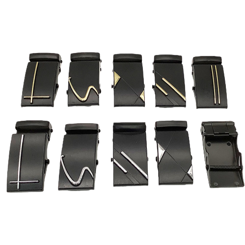 Black metal belt buckle, zinc alloy iron wire buckle, leather head, anti-rust and durable new style Item Picture