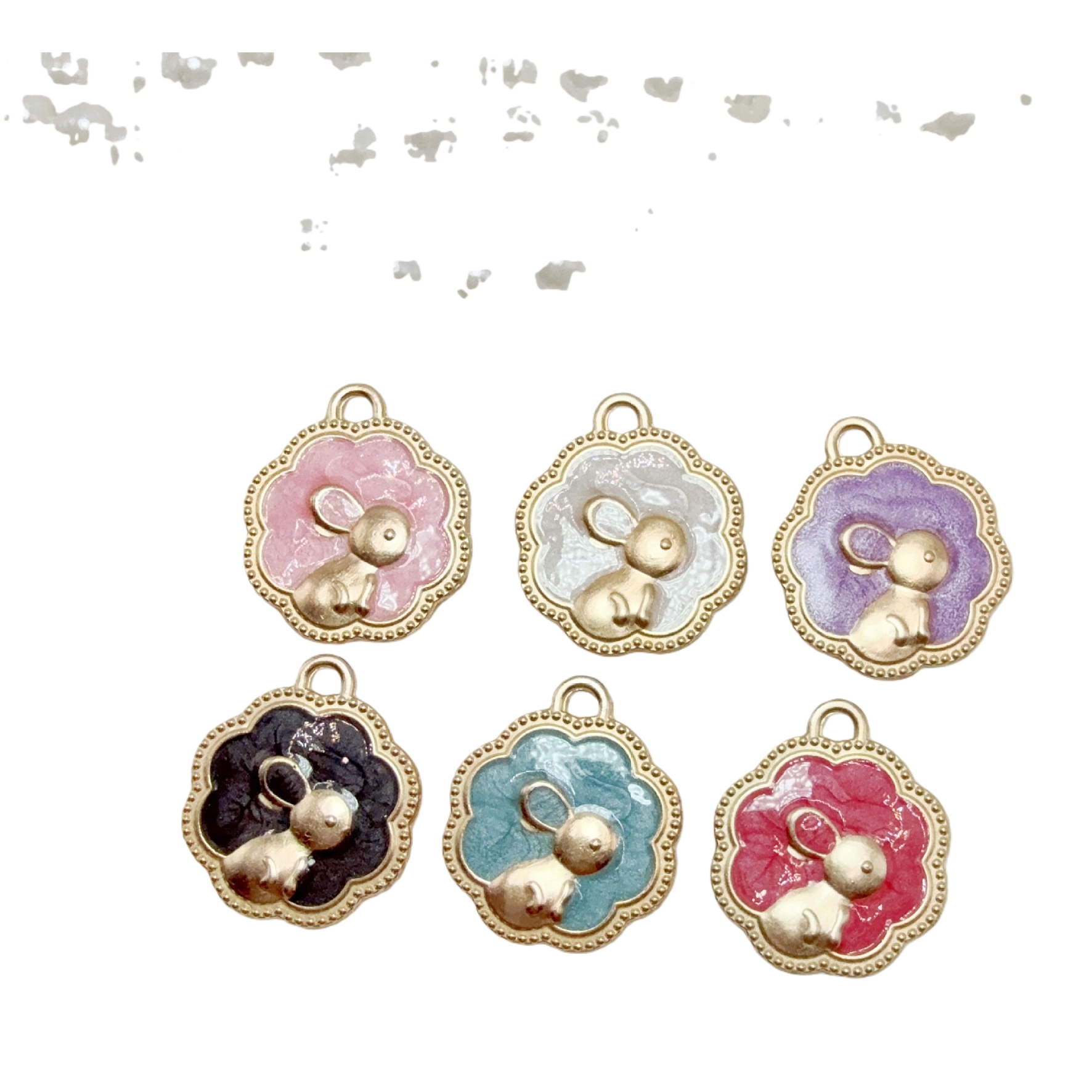 Alloy oil drip color retention wealth rabbit lace car hanging necklace pendant diy accessories jewelry bracelet jewelry earrings Item Picture