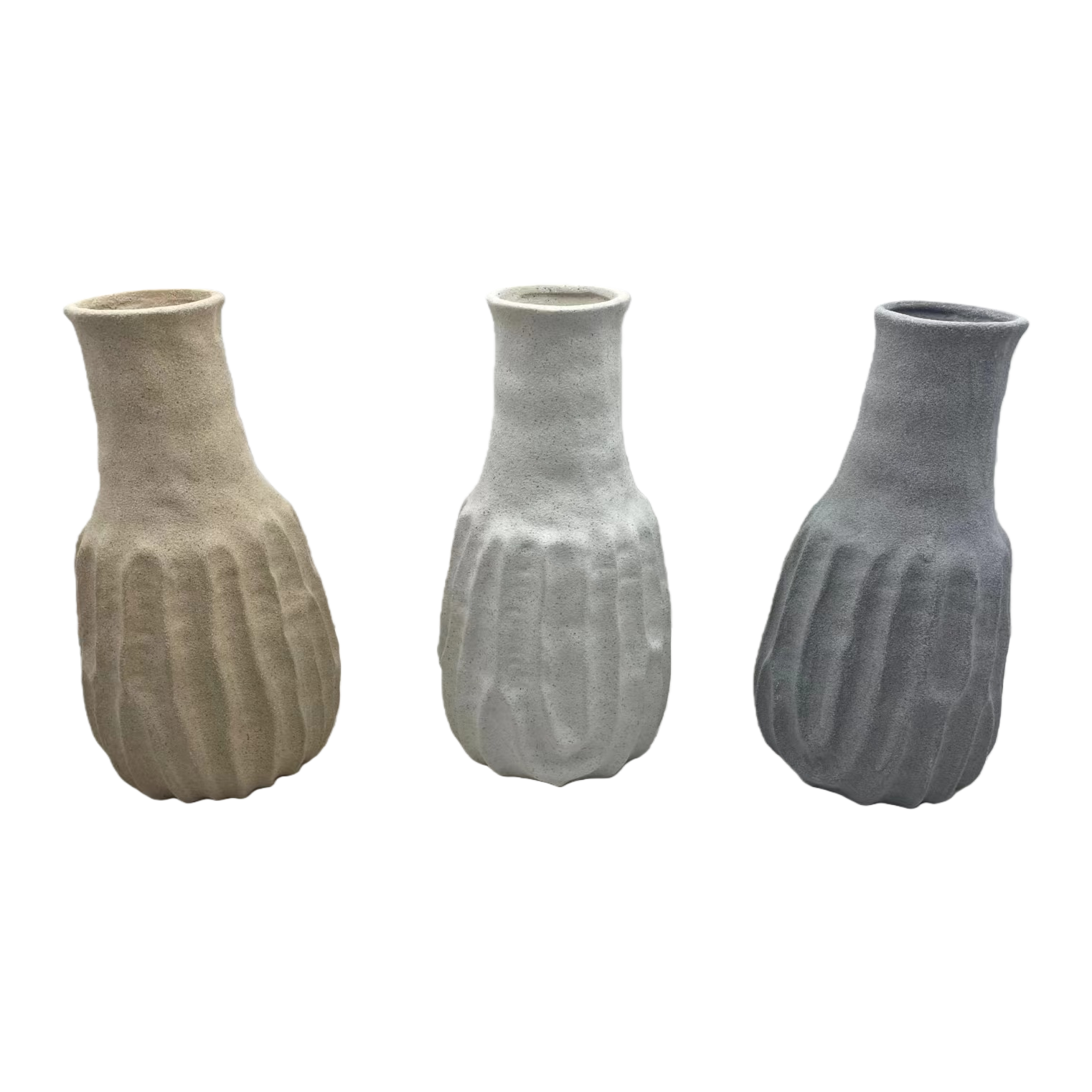 The sand glaze vase, a Nordic plain white artificial flower dried flower ceramic decoration, is a high-end vase container for the living room Item Picture