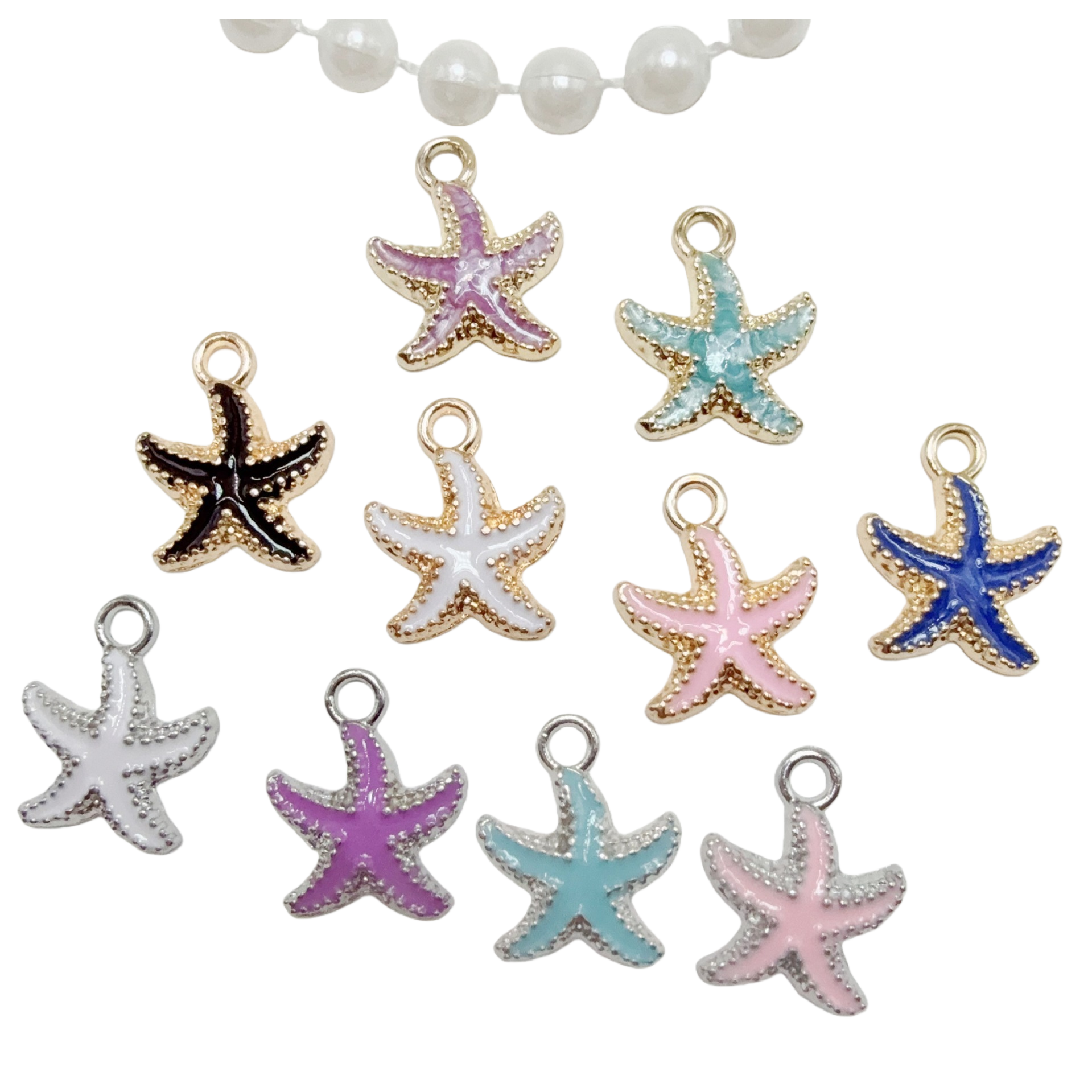 New multi-color oil-dripping alloy starfish series pendants, pendants, diy bracelets, necklaces, accessories, hair ornaments and keys Item Picture