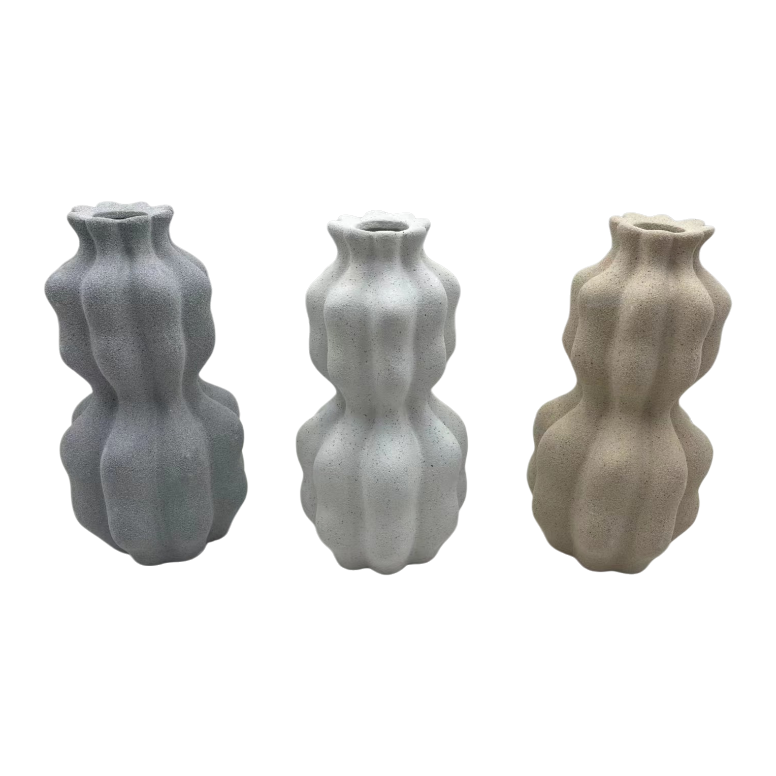 Wavy creative sand glaze vase, living room home decoration, ins model room dining table, ceramic entrance decoration, rain stone Item Picture