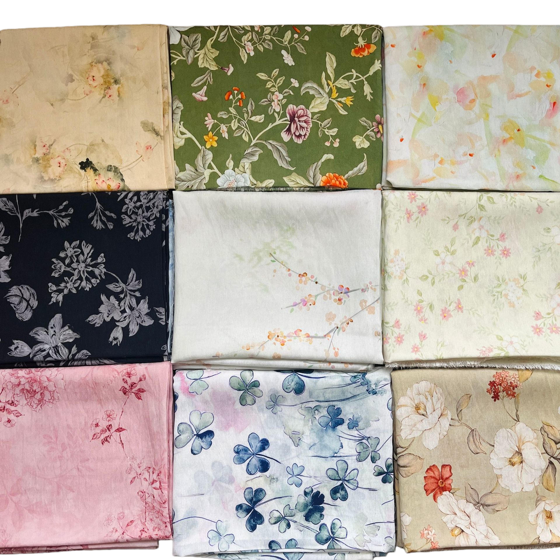 New Chinese-style Tencel linen digital printed fabric, brocade cotton fabric, cheongsam dress, new Chinese-style Hanfu shirt fabric Item Picture