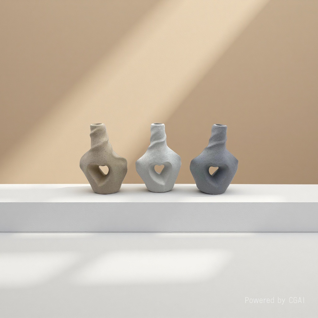 Creative abstract geometric ceramic sand glaze vases, high-end decorative items, home living room decoration, table flower vases wholesale details Picture