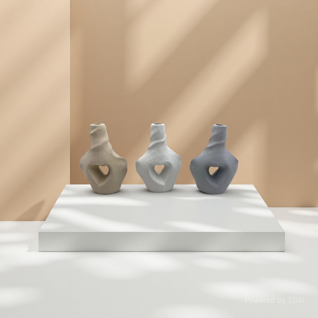 Creative abstract geometric ceramic sand glaze vases, high-end decorative items, home living room decoration, table flower vases wholesale