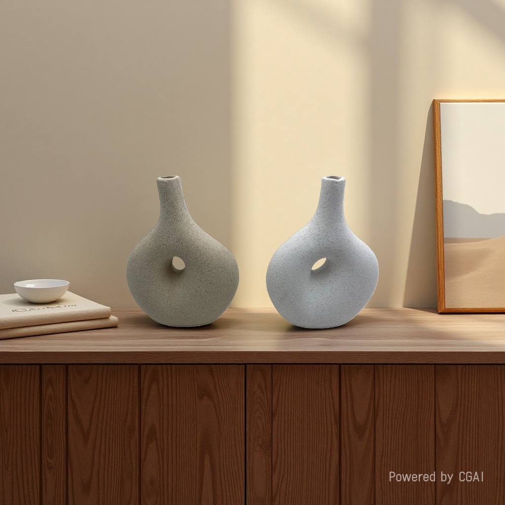Creative abstract ceramic sand glaze vases, high-end decorative items, home living room decoration, table flower vases wholesale details Picture