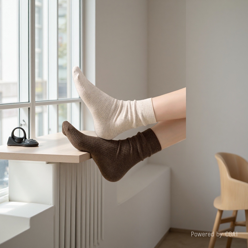 Candy-colored women's socks, mid-calf, ice-cold pile socks, summer thin sequined socks, boneless seam, straight calf, Maillard Specification image