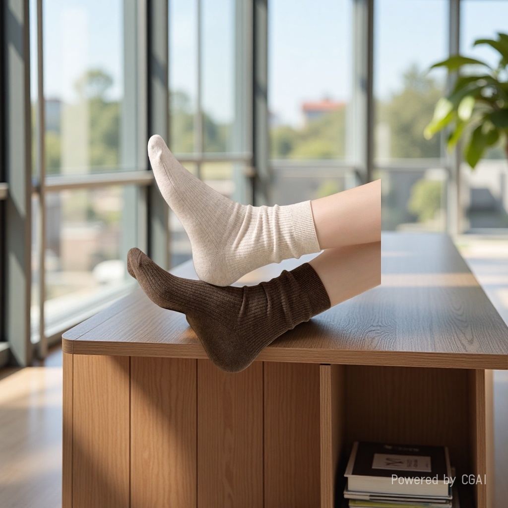 Candy-colored women's socks, mid-calf, ice-cold pile socks, summer thin sequined socks, boneless seam, straight calf, Maillard Application Scenario