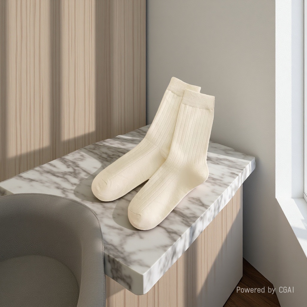 White socks are breathable and comfortable for daily use. Pure cotton casual socks are thickened and warm. They are suitable for both men and women Specification image