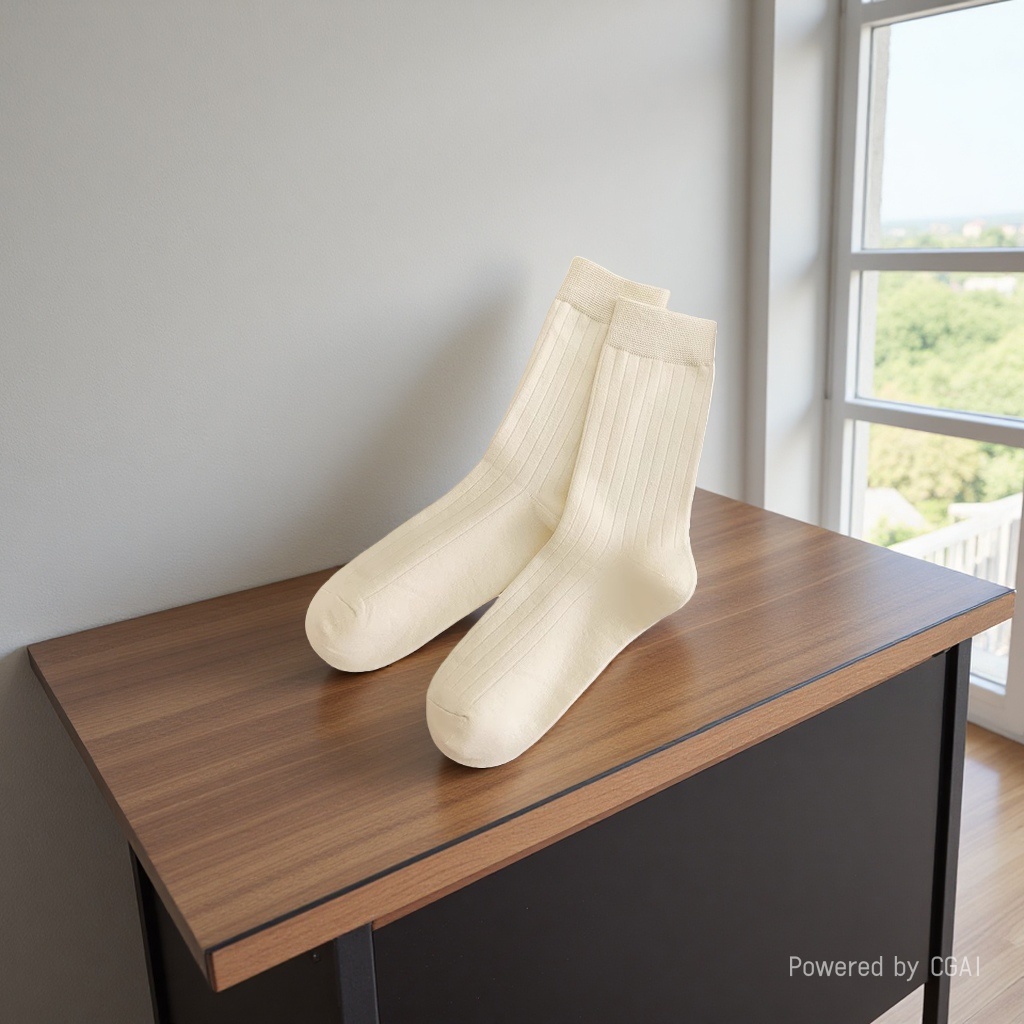 White socks are breathable and comfortable for daily use. Pure cotton casual socks are thickened and warm. They are suitable for both men and women details Picture