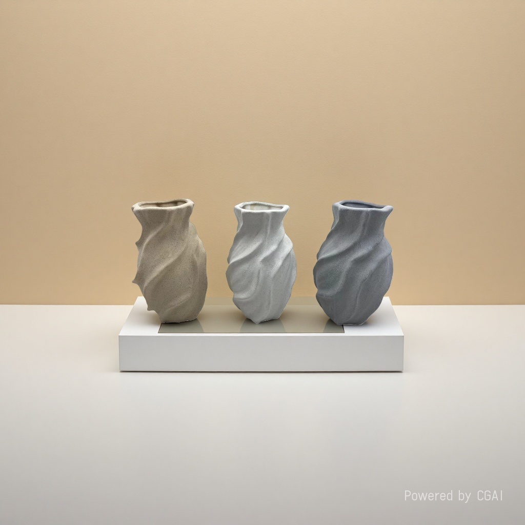 Modern minimalist wabi-sabi ceramic sand glaze vase, high-end tabletop creative flower arrangement decoration, light luxury display item wholesale Application Scenario