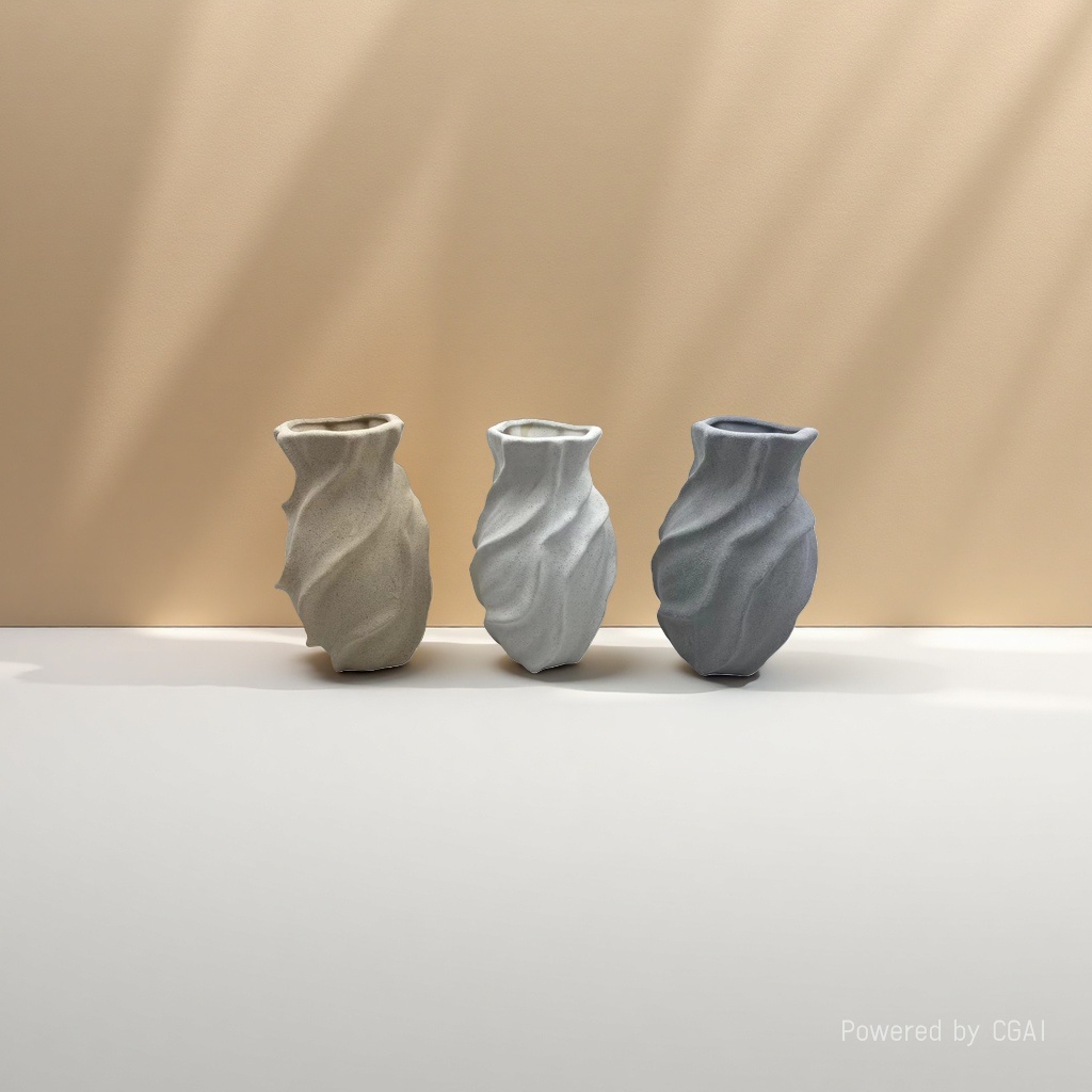 Modern minimalist wabi-sabi ceramic sand glaze vase, high-end tabletop creative flower arrangement decoration, light luxury display item wholesale details Picture