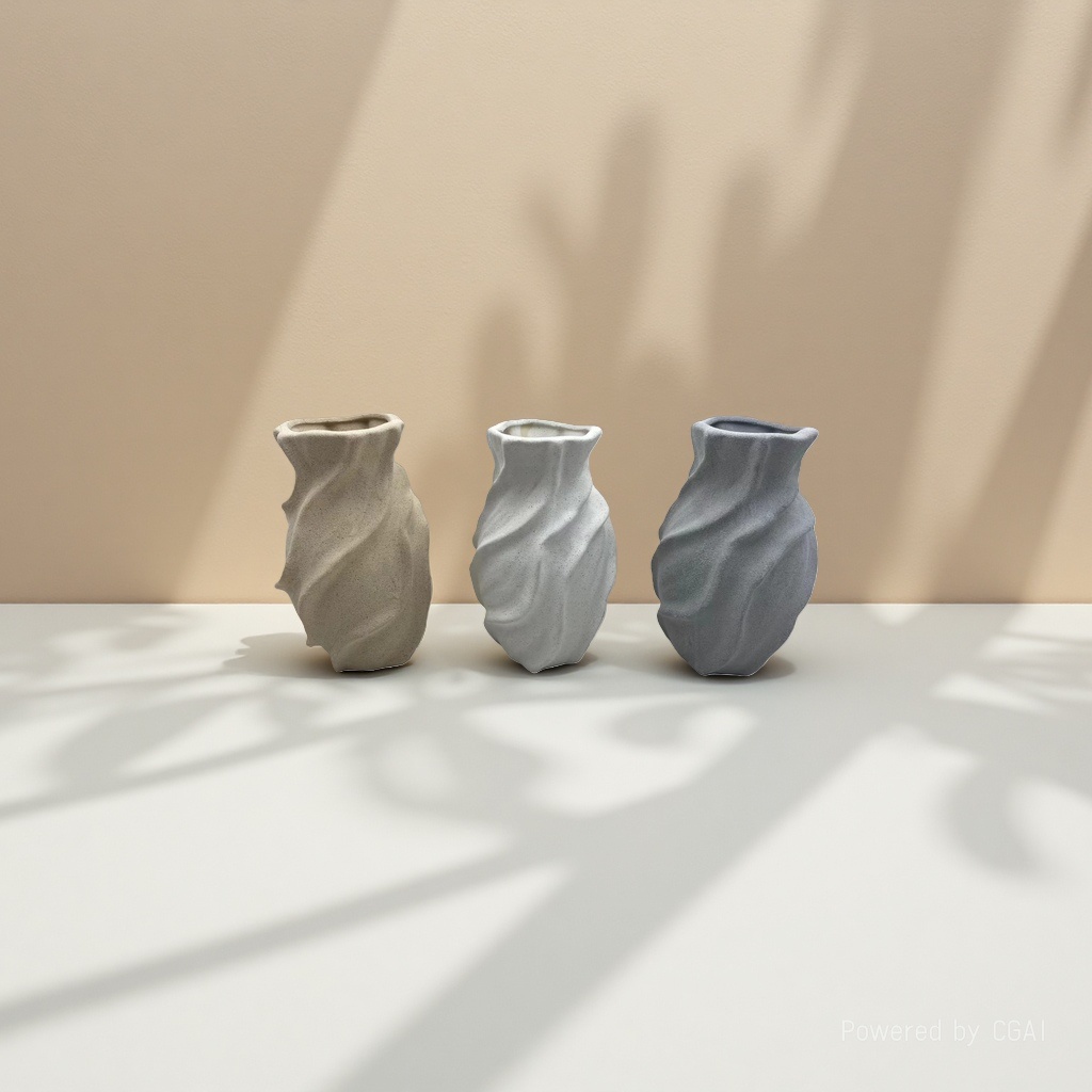 Modern minimalist wabi-sabi ceramic sand glaze vase, high-end tabletop creative flower arrangement decoration, light luxury display item wholesale Specification image